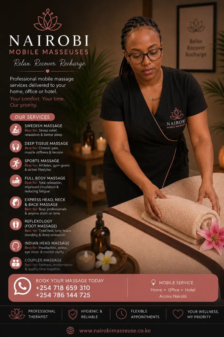 Outcall professional Massage by Maureen +254718659310…