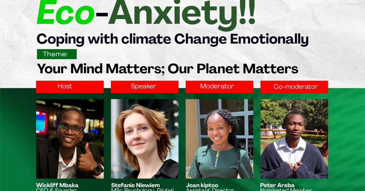 WEBINAR ALERT: ECO-ANXIETY & YOUTH MENTAL HEALTH — Sunday…