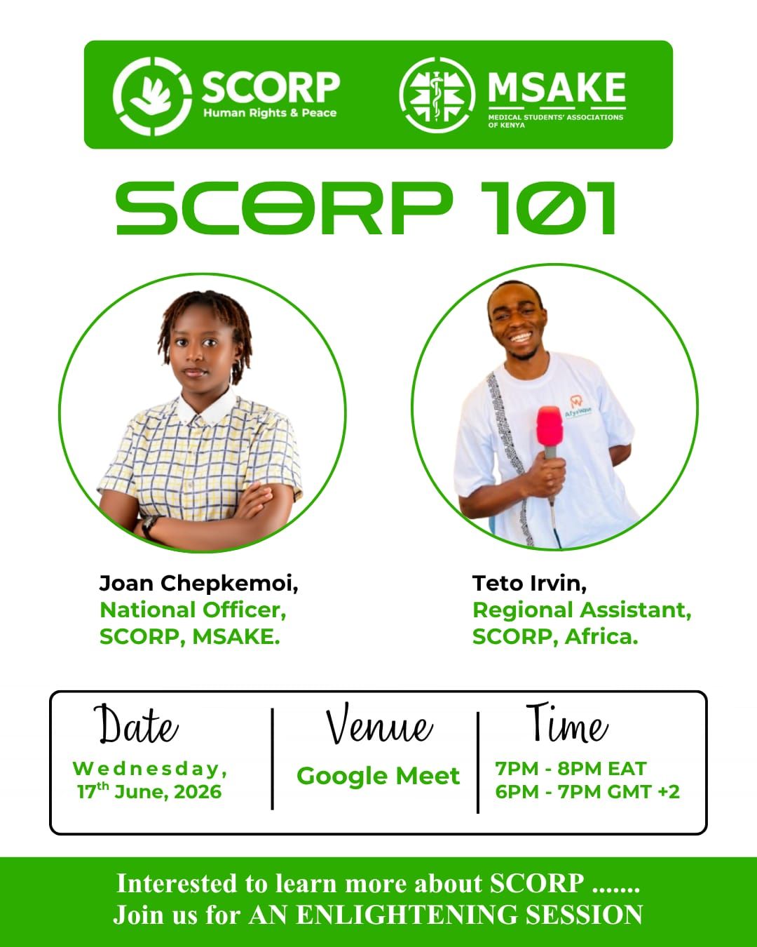 SCORP 101: Human Rights, Peace & Medicine — Wednesday, 17…