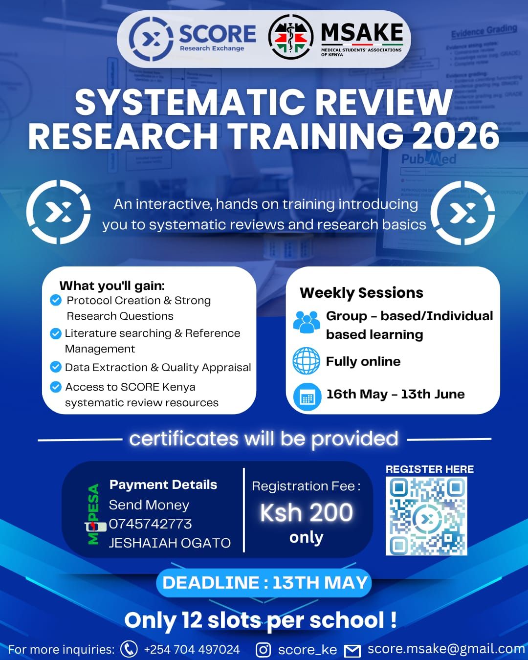 RESEARCH TRAINING — Saturday, 16 May at 08:00…